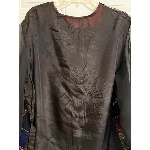 Bedford Fair Lifestyles Blouse SZ 26W Crushed Velvet Patchwork Lightweight - Picture 6 of 7
